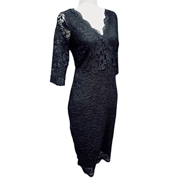 tea party lace dress Nude and floral lace 1920s high tea dress main image 1